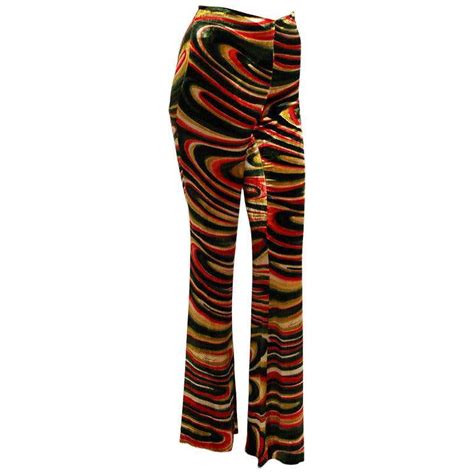 gucci 1999 velvet bell bottoms|Gucci F/W 1999 Psychedelic Swirl Print Velvet Pants.